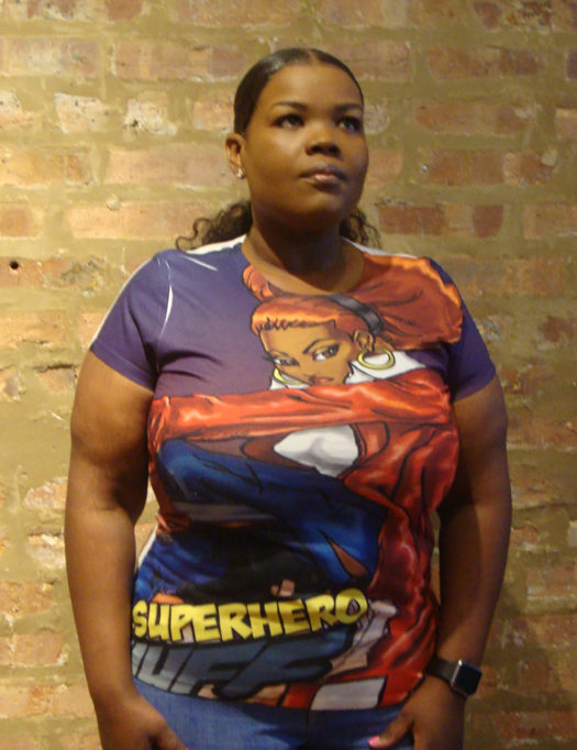 super hero huff t-shirt